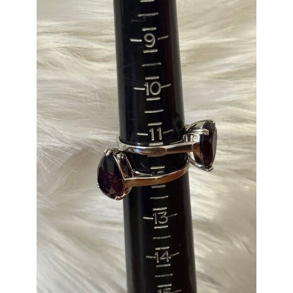 Teardrop Shaped Amethyst Color Ring - Picture 5 of 5